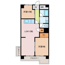 近鉄四日市駅 徒歩9分 8階の物件間取画像